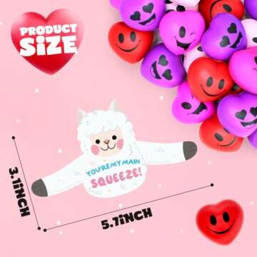 ZMCINER 24 Packs Valentines Day Gifts for Kids Classroom with Heart Stress Ball, Valentines Cards for Kids Classroom School Valentine Gift Exchange Valentines Party Favor