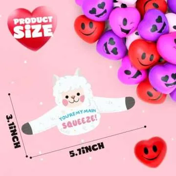 ZMCINER 24 Packs Valentines Day Gifts for Kids Classroom with Heart Stress Ball, Valentines Cards for Kids Classroom School Valentine Gift Exchange Valentines Party Favor