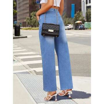 Genleck Stretchy Wide Leg Jeans for Women - Flattering Comfort