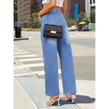 Genleck Stretchy Wide Leg Jeans for Women - Flattering Comfort