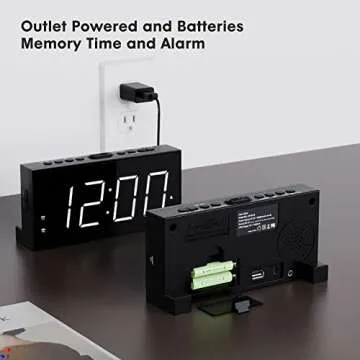 7.5" LED Digital Alarm Clock with USB Charging