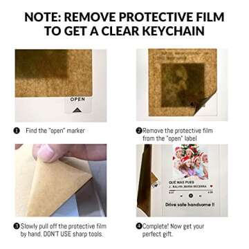 Personalized Acrylic Photo Keychain, Custom Music Keychain Personalized Photo Song Keychain with Custom Text Couples Friends Gift, Gift for Him Valentine’s Day