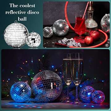 WILLBOND 17 Pack Disco Balls Set, 6 Inch, 3 Inch, 2 Inch Silver Mirror Balls, Retro Disco Decoration...