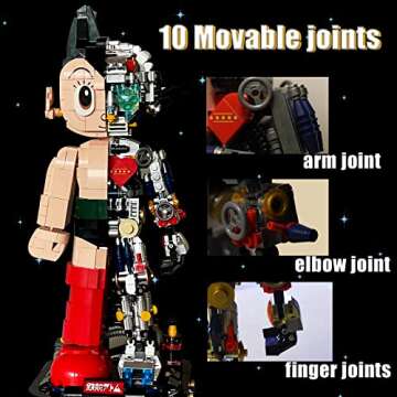 Mrkuriosity Mech Astro Boy Toy Building Kit,Collectible Mighty Atom Display Model,Half Mech Detail H...