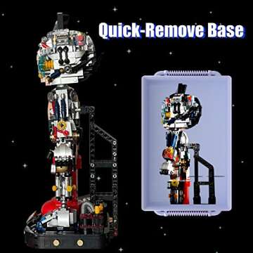 Mrkuriosity Mech Astro Boy Toy Building Kit,Collectible Mighty Atom Display Model,Half Mech Detail Hand-Made Mech Building Blocks,Gift for Adults and Kids,Compatible with Lego(1258 Pieces)