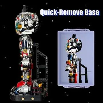 Mrkuriosity Mech Astro Boy Toy Building Kit,Collectible Mighty Atom Display Model,Half Mech Detail Hand-Made Mech Building Blocks,Gift for Adults and Kids,Compatible with Lego(1258 Pieces)