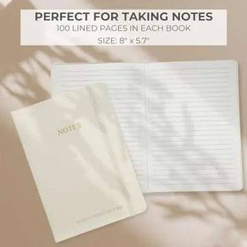 ZICOTO Aesthetic Journal Set Of 3 - Premium Linen Cover, College Ruled 8x5.7 Notebooks With Large Pockets - Ideal For Staying Organized At Work Or School