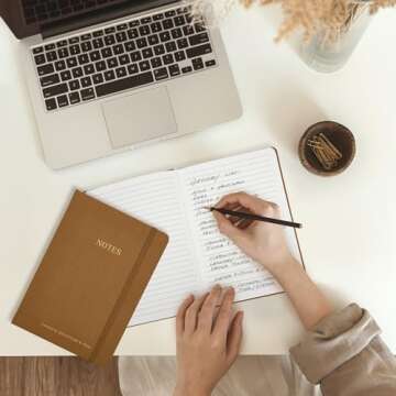 ZICOTO Aesthetic Journal Set Of 3 - Premium Linen Cover, College Ruled 8x5.7 Notebooks With Large Pockets - Ideal For Staying Organized At Work Or School