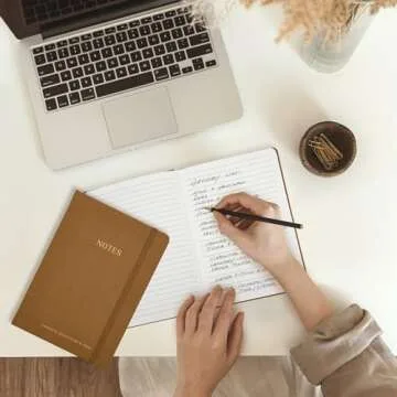 ZICOTO Aesthetic Journal Set Of 3 - Premium Linen Cover, College Ruled 8x5.7 Notebooks With Large Pockets - Ideal For Staying Organized At Work Or School