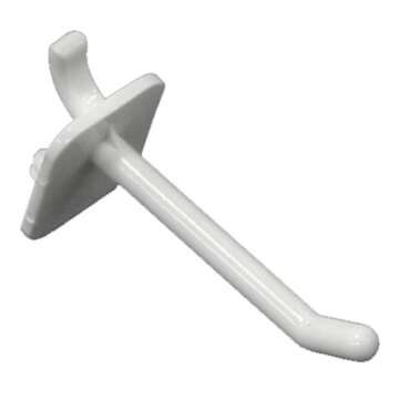 Azar Displays White Pegboard Hooks - 50 Pack of 2” Durable Display Hooks