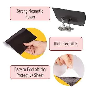 Mr. Pen- Adhesive Magnetic Sheets, 4" x 6", 10 Pack, with Adhesive Backing, Flexible Picture Magnets, Cuttable Magnetic Sheets.