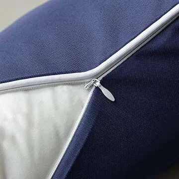 Phantoscope Pack of 2 Outdoor Waterproof Throw Pillow Covers Decorative Square Pillows Cushion Case Patio for Couch Tent Sunbrella (18''x18'', Dark Blue)