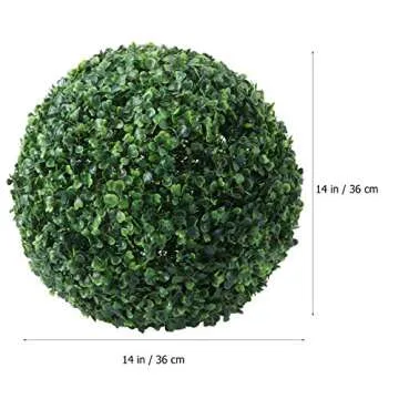 PRETYZOOM 36cm Faux Boxwood Garden Topiary Ball