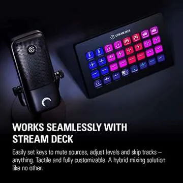 Elgato Wave:1 - Premium Cardioid USB Condenser Microphone for Streaming, Gaming, Home Office, Free Mixer Software, Sound Effect Plugins, Anti-Distortion, Plug & Play, Mac/PC, Stream Deck compatible