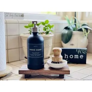 Wood Pedestal Soap Stand for Kitchen and Bathroom Decor