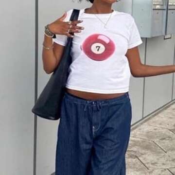 Baby Tees Graphic Tees Y2k Shirts Shirt 90s Outfit Woman 2000s Fashion Vintage Clothes