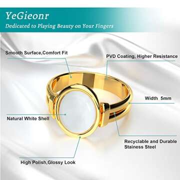 YeGieonr Non-tarnish Chunky Gold Rings for Women