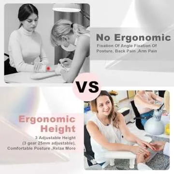 Height-Adjustable U Shaped Manicure Arm Rest Station