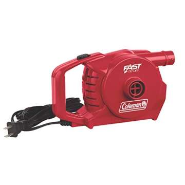Coleman QuickPump Portable Air Pump for Air Beds, Inflatables & Sports Equipment, Versatile Power Options (Battery, Rechargeable, 12-Volt, 120-Volt)