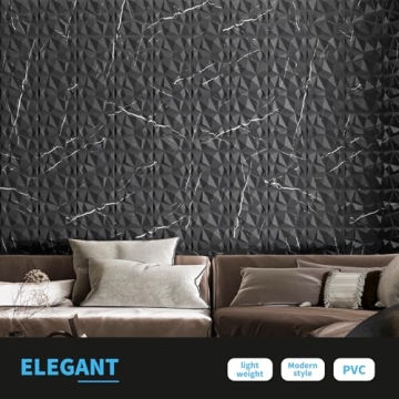 Art3d 3D Diamond Design Wall Panels for Home Decor