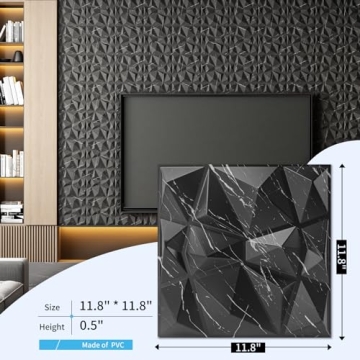 Art3d 3D Diamond Design Wall Panels for Home Decor