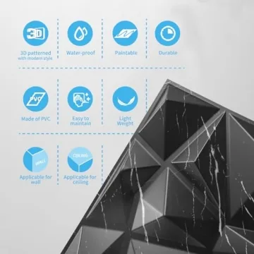 Art3d 3D Diamond Design Wall Panels for Home Decor