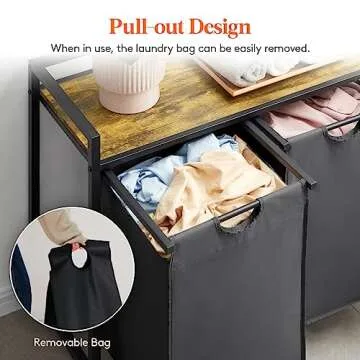 Lifewit Laundry Hamper 4 Section, 168L Pull out Laundry Clothes Basket Organizer with Large Top Shel...