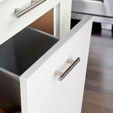 Cabinet Hero Slimline Door Protector – Slip-On Plastic Edge Guard – Protect Kitchen & Drawer Fronts – Prevent Wear, Chipping, Discoloration, Cabinet Bumpers – 3/4" Thick, 24" Length – White, Pack of 4