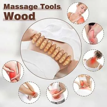 10-in-1 Wood Therapy Massage Tools Massager Wooden Massager for Body Shaping Massage Tool Set Wood T...