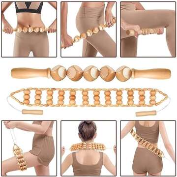 10-in-1 Wood Therapy Massage Tools Massager Wooden Massager for Body Shaping Massage Tool Set Wood Therapy Tools for Relieving Muscle Pain Body Lymphatic Drainage Massager