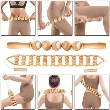 10-in-1 Wood Therapy Massage Tools Massager Wooden Massager for Body Shaping Massage Tool Set Wood Therapy Tools for Relieving Muscle Pain Body Lymphatic Drainage Massager
