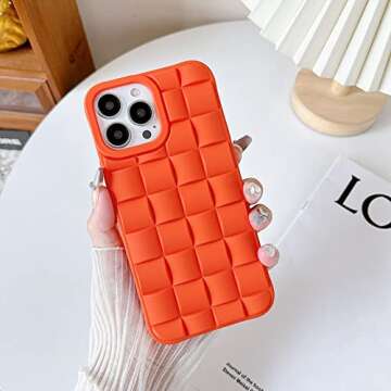 Skyseaco for iPhone 13 Pro Max Case, Cute Simple Cases for Women Girls with Anti-Fall Lens Camera Protection Soft TPU Shockproof Case for iPhone 13 Pro Max (6.7inch)-Orange