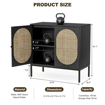 IKIFLY Rattan Storage Cabinet Set - Elegant and Practical