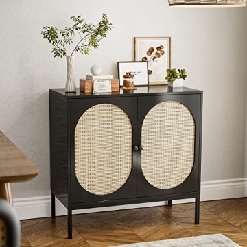IKIFLY Rattan Storage Cabinet Set - Elegant and Practical