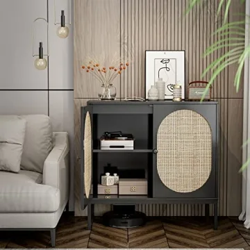 IKIFLY Rattan Storage Cabinet Set - Elegant and Practical