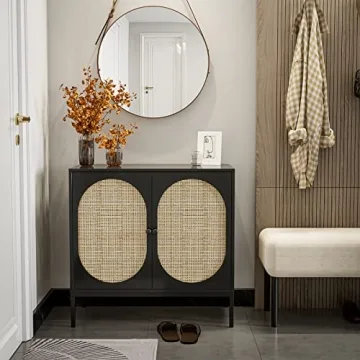 IKIFLY Rattan Storage Cabinet Set - Elegant and Practical