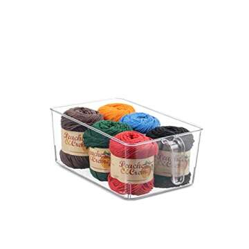 Set Of 4 Clear Refrigerator Pantry Organizer Bins Household Plastic Food Storage Basket with Handles for Kitchen, Countertops, Cabinets, Refrigerator, Freezer, Bedrooms, Bathrooms