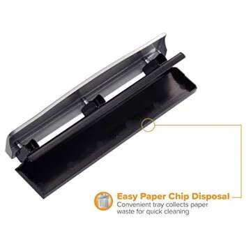 Bostitch 3-Hole Punch, 12 Sheet Capacity, Silver/Black (HP12)