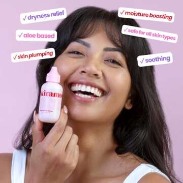 Kiramoon Flowermelon Hydrating Serum & Lightweight Daily Moisturizer to Reduce Dryness, Aloe + Chamomile + Niacinamide, All Skin Types including Sensitive Skin, Fragrance Free, Cruelty Free, 2 fl oz