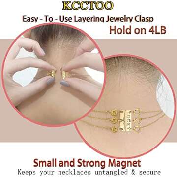 Kcctoo Necklace Clasps and Closures - Secure Magnetic Jewelry Connectors