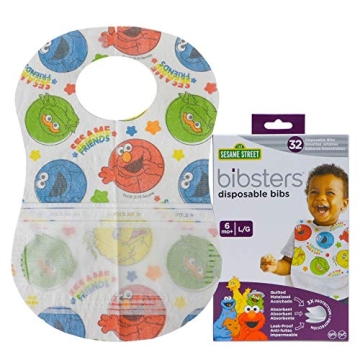 Bibsters Sesame Street Disposable Bibs with Crumb-Catcher
