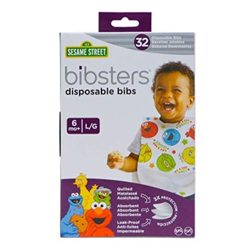 Bibsters Sesame Street Disposable Bibs with Crumb-Catcher