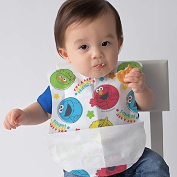 Bibsters Sesame Street Disposable Bibs with Crumb-Catcher