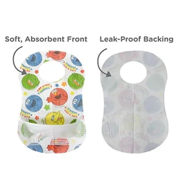 Bibsters Sesame Street Disposable Bibs with Crumb-Catcher