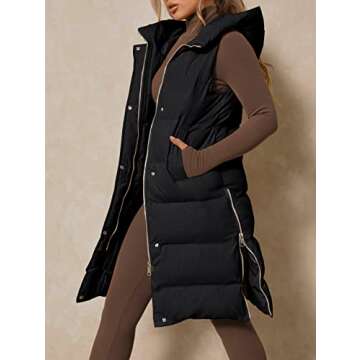 Inorin Womens Down Vest with Stand Collar Sleeveless Thick Hooded Sleeveless Winter OutwearLong Coats Jacket