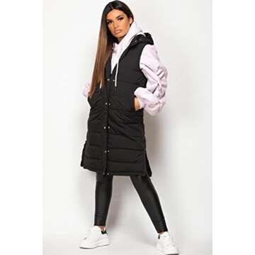 Inorin Womens Down Vest with Stand Collar Sleeveless Thick Hooded Sleeveless Winter OutwearLong Coats Jacket