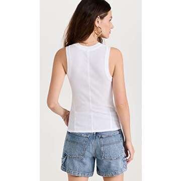 Free People Women's U Neck Tank, White, S