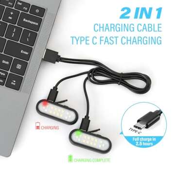 Running Light, 2 Pack Clip on Flashlight for Runners Rechargeable Safety Lights for Walking at Night...