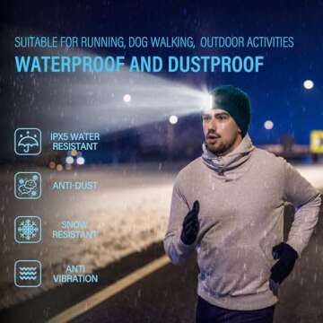 Running Light, 2 Pack Clip on Flashlight for Runners Rechargeable Safety Lights for Walking at Night Hands Free Emergency LED Flashlight Work Light Warning Flashing Camping Hiking Walking Dog