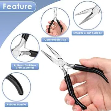 Billbotk Chain Nose Pliers Durable Crafting Tool for DIY